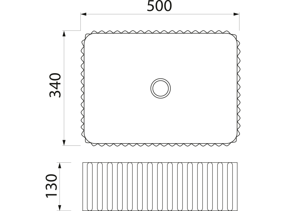 Sapho PICOBELLO keramické umyvadlo na desku 50x34cm, bílá AR485