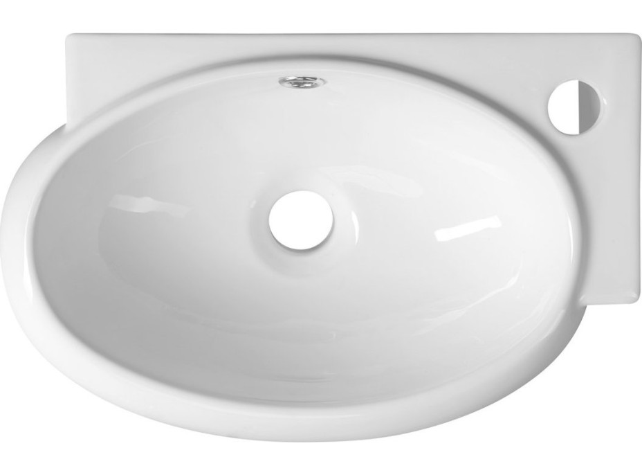 Sapho RIBERA keramické umývátko rohové 43x28, 5 cm, otvor pro baterii vpravo, bílá AR497