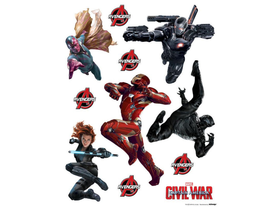 Dětská samolepka CAPTAIN AMERICA CIVIL WAR