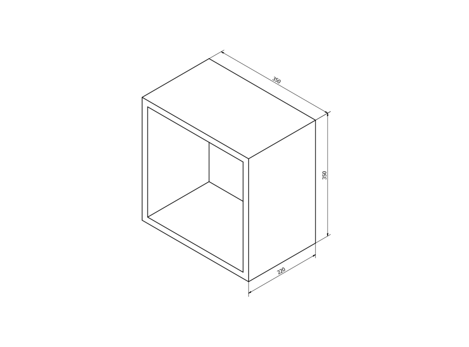 Sapho ESPACE otevřená policová skříňka 35x35x22cm, bílá ESC150-3030