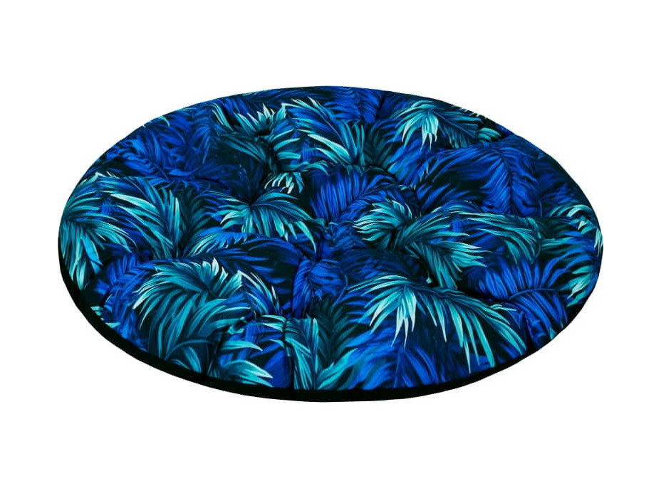 Oboustranný voděodolný sedací polštář do závěsného křesla 130 cm- Blue Passion/černý
