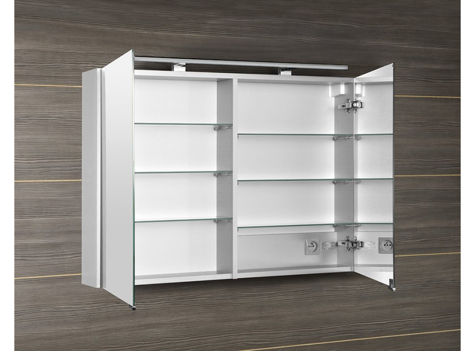 Sapho MIRRÓ galerka s LED osvětlením, 100x70x16cm, bílá MC100-0030