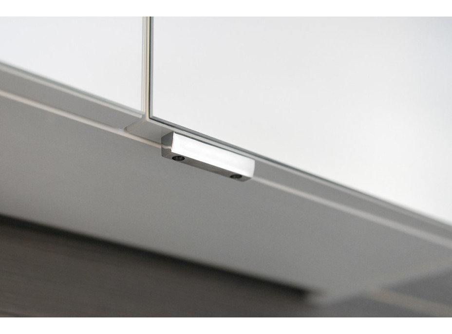 Sapho RIWA galerka s LED osvětlením, 3x dvířka, 121x70x17cm, bílá lesk RIW120-0030