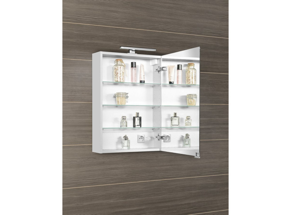 Sapho MIRRÓ galerka s LED osvětlením, 50x70x16cm, levá/pravá, bílá MC050-0030
