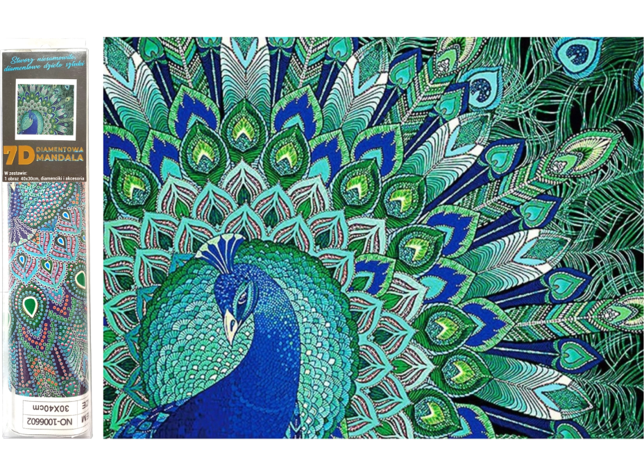 Norimpex Diamantové malování 7D Paví kouzlo 30x40 cm