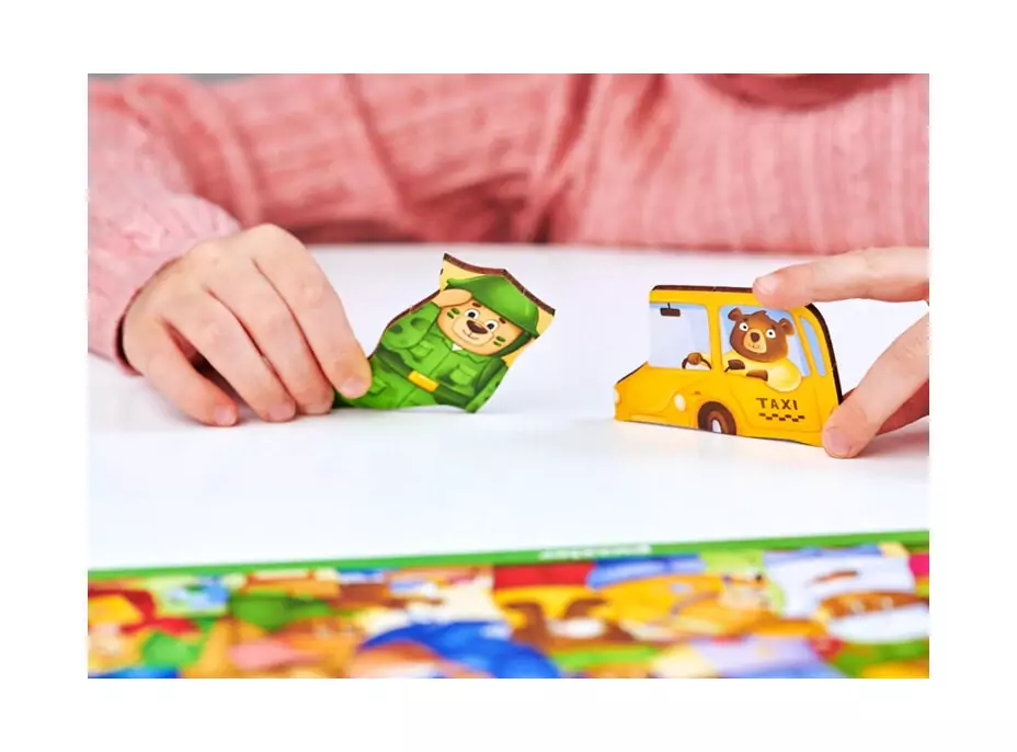 WOODLIKA Dřevěné puzzle Medvědi ve světě povolání 30 dílků