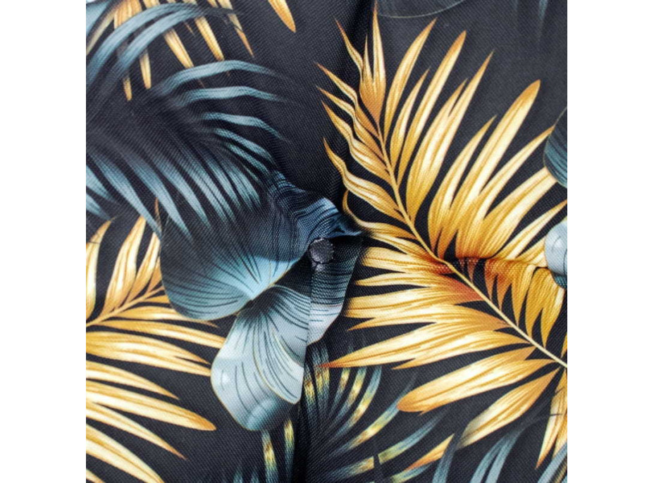 Oboustranný voděodolný sedací polštář do závěsného křesla 130 cm - Golden Palms/černý