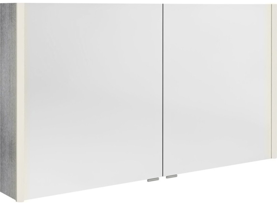 Sapho ALIX galerka s LED osvětlením, 2x dvířka, 126x70x17, 5cm, dub stříbrný AX126-0011