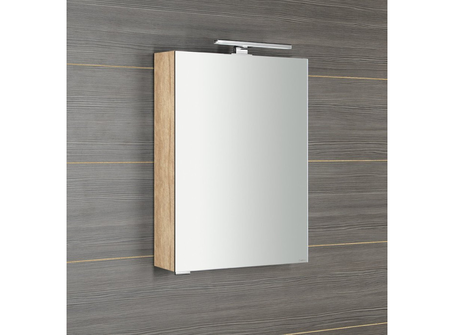 Sapho MIRRÓ galerka s LED osvětlením, 50x70x16cm, levá/pravá, dub alabama MC050-0022