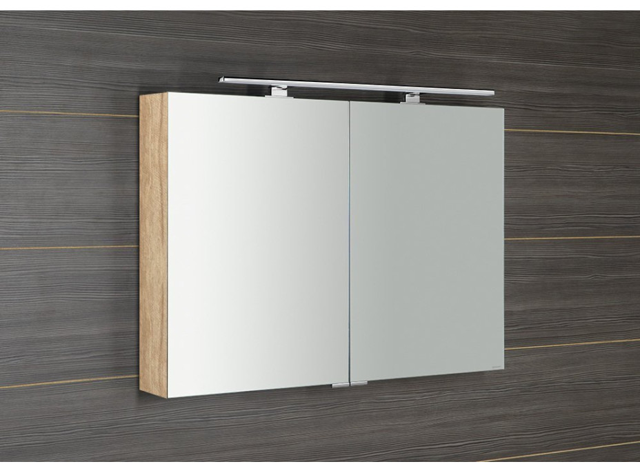 Sapho MIRRÓ galerka s LED osvětlením, 100x70x16cm, dub alabama MC100-0022