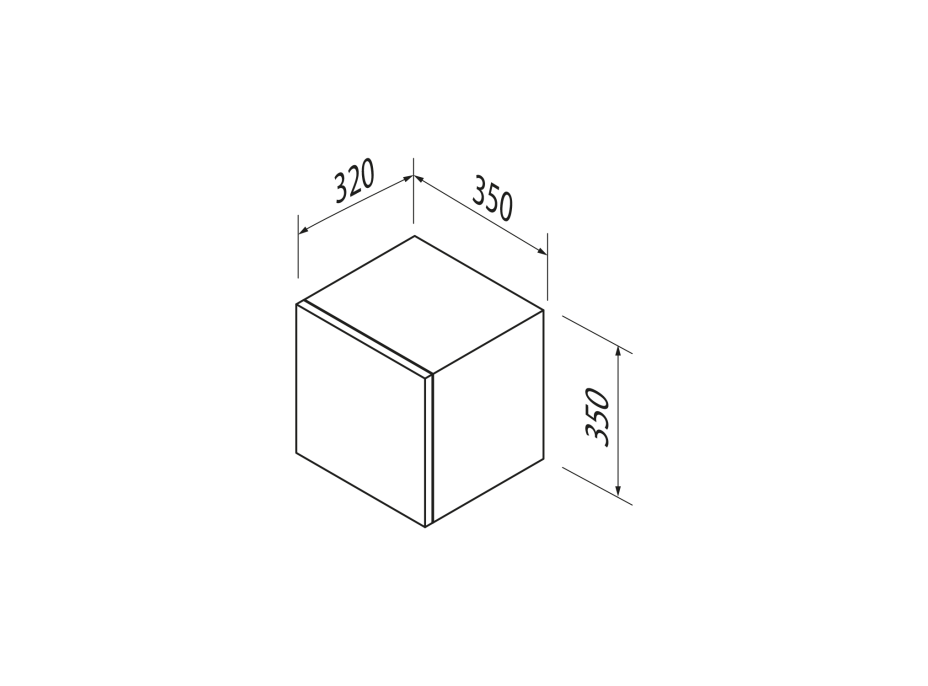 Sapho ESPACE skříňka 35x35x32cm, 1x dvířka, levá/pravá, bílá lesk ESC730-3030