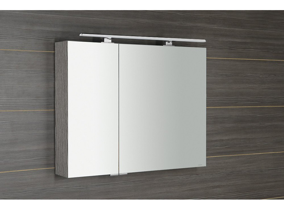 Sapho MIRRÓ galerka s LED osvětlením, 90x70x16cm, dub stříbrný MC090-0011