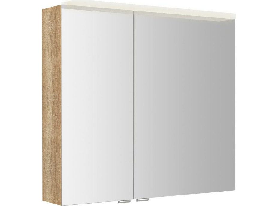 Sapho LINEX galerka s LED osvětlením, 80x70x15cm, dub alabama LX080-0022