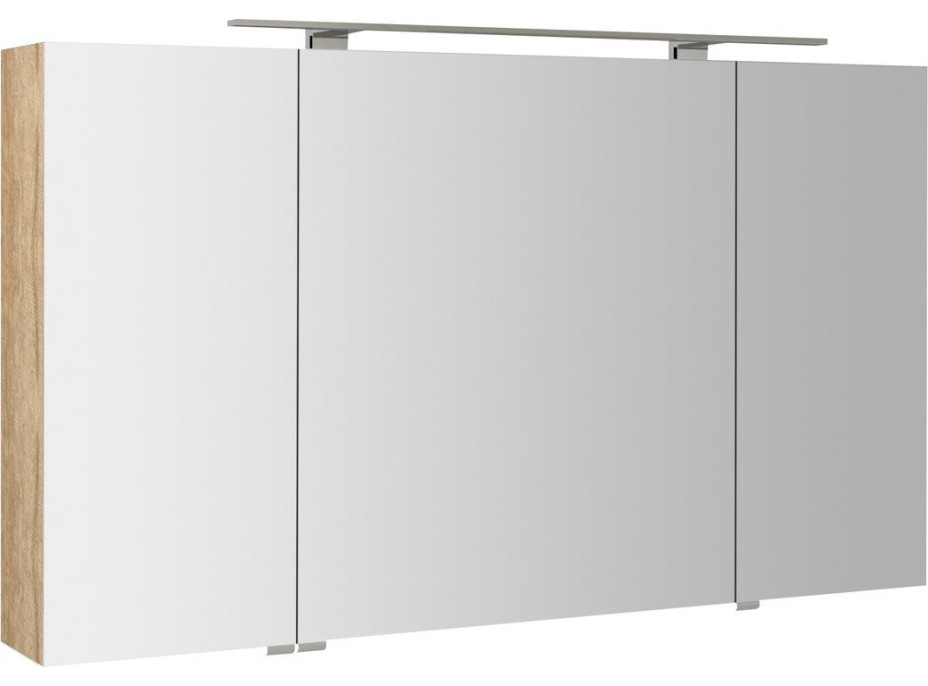 Sapho MIRRÓ galerka s LED osvětlením, 3x dvířka, 120x70x16cm, dub alabama MC121-0022
