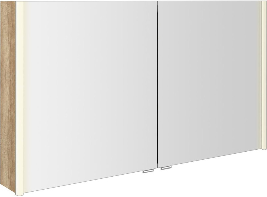 Sapho ALIX galerka s LED osvětlením, 2x dvířka, 126x70x17, 5cm, dub alabama AX126-0022