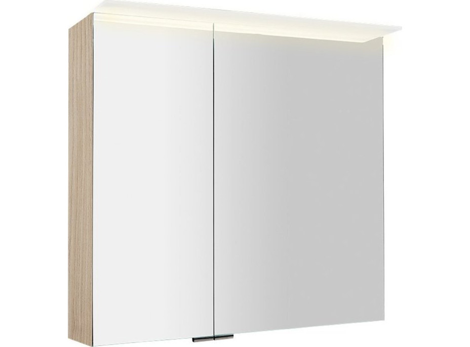 Sapho LINEX galerka s LED osvětlením, 80x70x15cm, jilm bardini LX080-0013