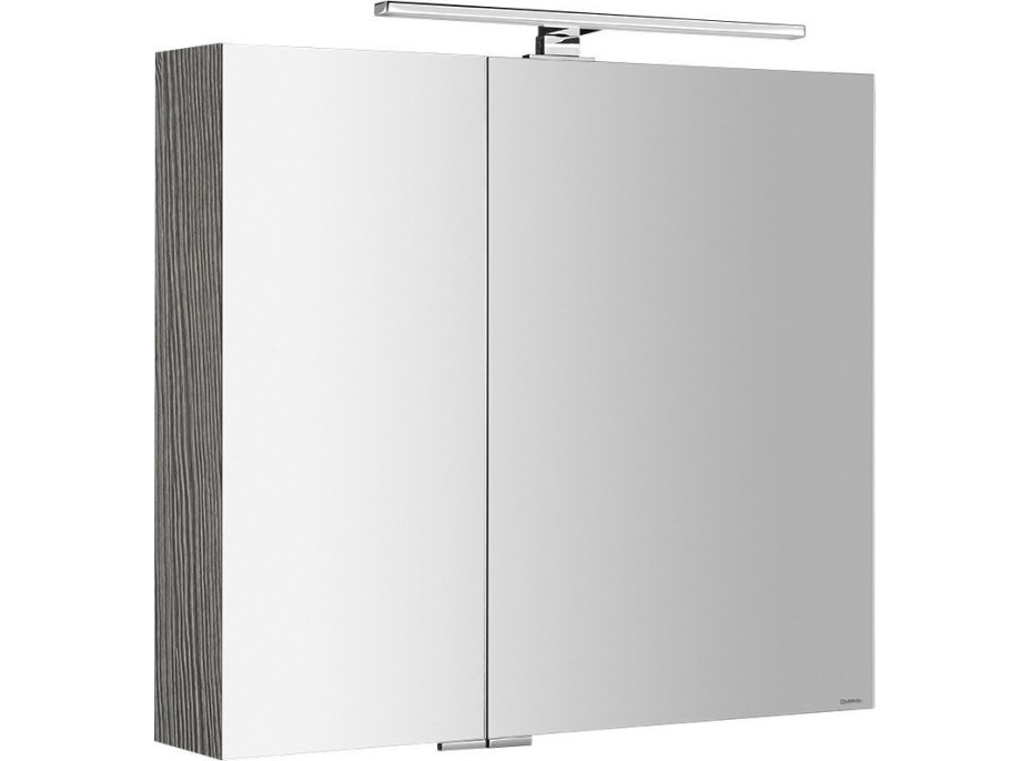 Sapho MIRRÓ galerka s LED osvětlením, 80x70x16cm, dub stříbrný MC080-0011