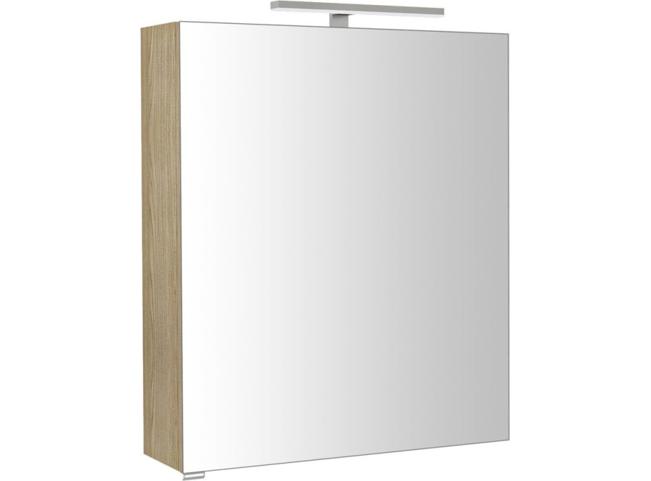 Sapho RIWA galerka s LED osvětlením, 60x70x17cm, jilm bardini RIW060-0013