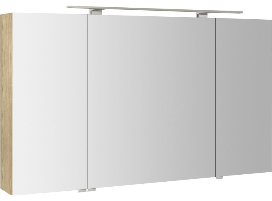 Sapho RIWA galerka s LED osvětlením, 3x dvířka, 121x70x17cm, jilm bardini RIW120-0013