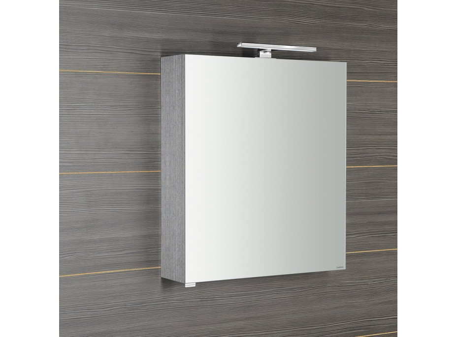 Sapho RIWA galerka s LED osvětlením, 50x70x17cm, dub stříbrný RIW050-0011