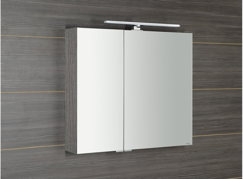 Sapho MIRRÓ galerka s LED osvětlením, 80x70x16cm, dub stříbrný MC080-0011