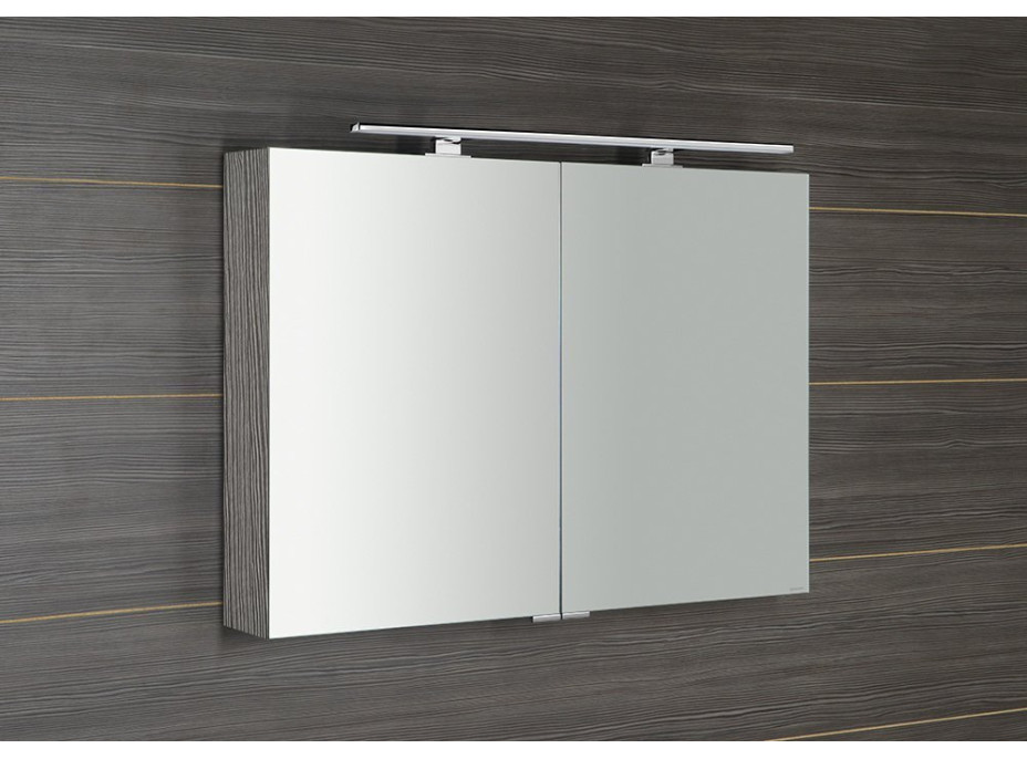 Sapho MIRRÓ galerka s LED osvětlením, 100x70x16cm, dub stříbrný MC100-0011