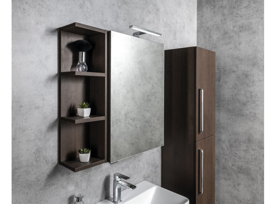 Sapho RIWA galerka s LED osvětlením, 50x70x17cm, jilm bardini RIW050-0013