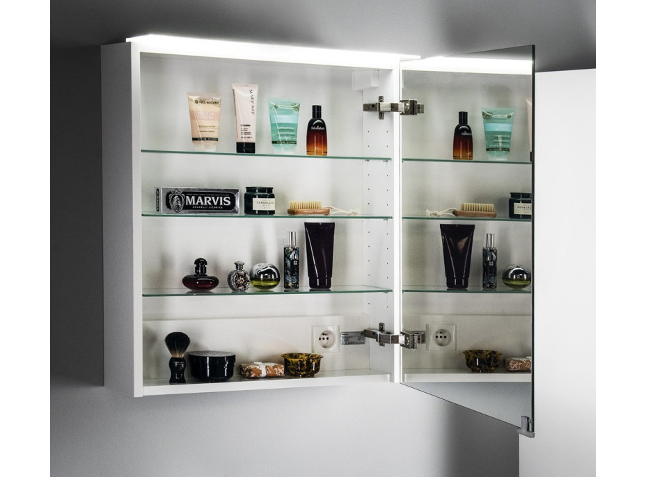 Sapho LINEX galerka s LED osvětlením, 60x70x15cm, levá/pravá, jilm bardini LX060-0013