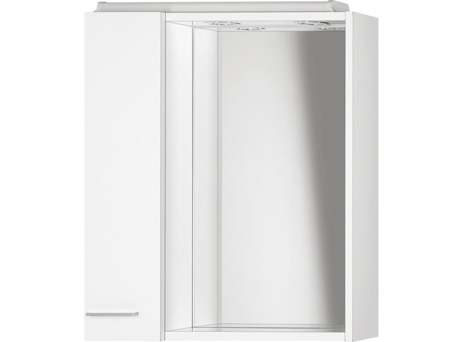 Aqualine ZOJA/KERAMIA FRESH galerka s LED osvětlením, 60x60x14cm, levá, bílá 45021