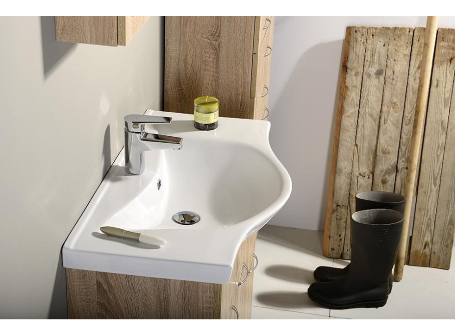 Aqualine KERAMIA FRESH umyvadlová skříňka 74, 5x74x34, 7cm, dub platin 50083