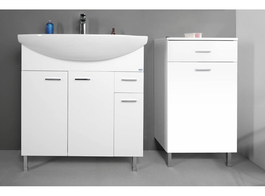Aqualine ZOJA/KERAMIA FRESH skříňka spodní s košem 50x78x29cm, bílá 51310