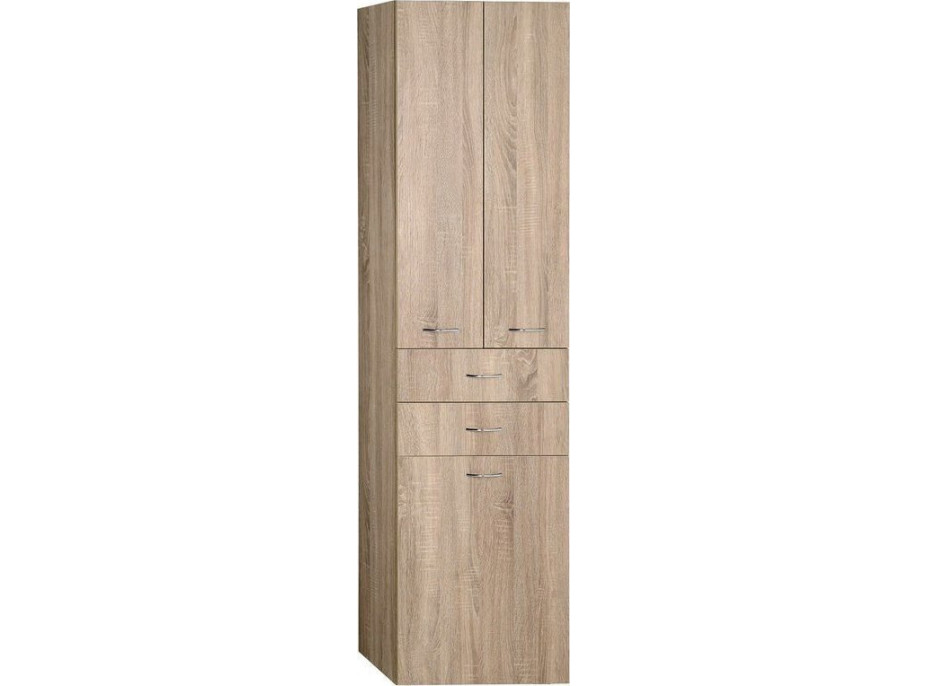 Aqualine ZOJA/KERAMIA FRESH skříňka vysoká s košem 50x184x29cm, dub platin 51295