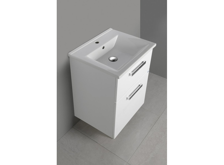 Aqualine VEGA umyvadlová skříňka 62x72, 6x43, 6cm, 2x zásuvka, bílá VG063
