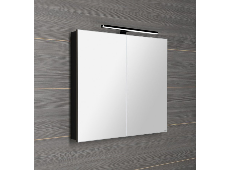 Sapho GRETA galerka s LED osvětlením, 81x70x14cm, černá mat GR085-0035