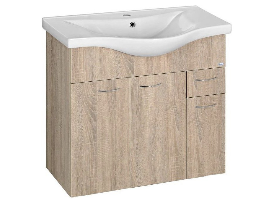 Aqualine KERAMIA FRESH umyvadlová skříňka 74, 5x74x34, 7cm, dub platin 50083
