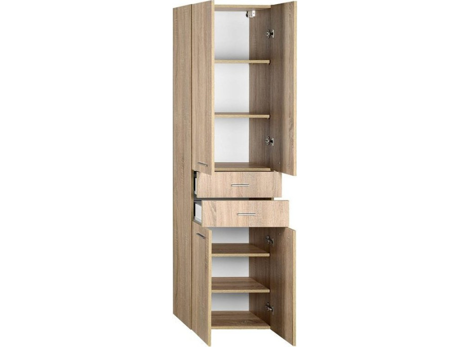 Aqualine ZOJA/KERAMIA FRESH skříňka vysoká se zásuvkami 50x184x29cm, dub platin 51296