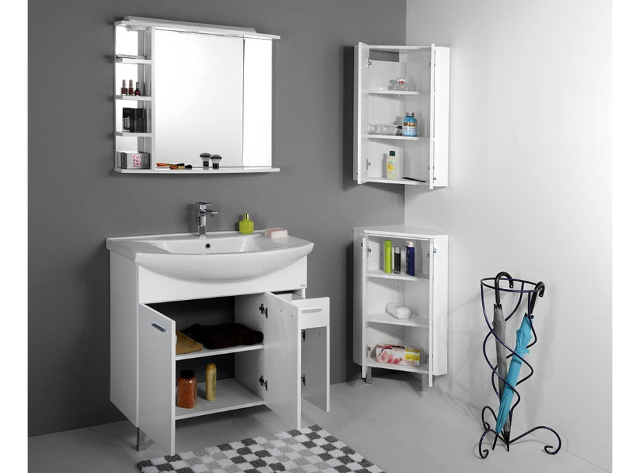 Aqualine ZOJA/KERAMIA FRESH horní skříňka rohová 35x76x35cm, bílá 50331