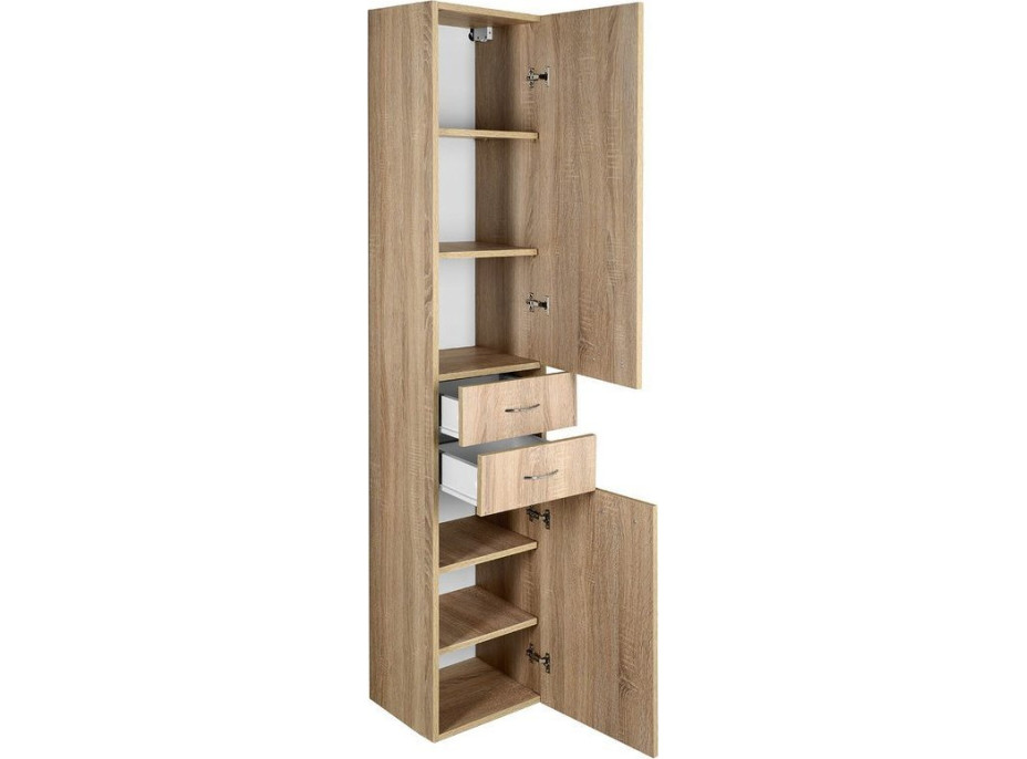 Aqualine ZOJA/KERAMIA FRESH skříňka vysoká 35x184x29cm, dub platin 51222