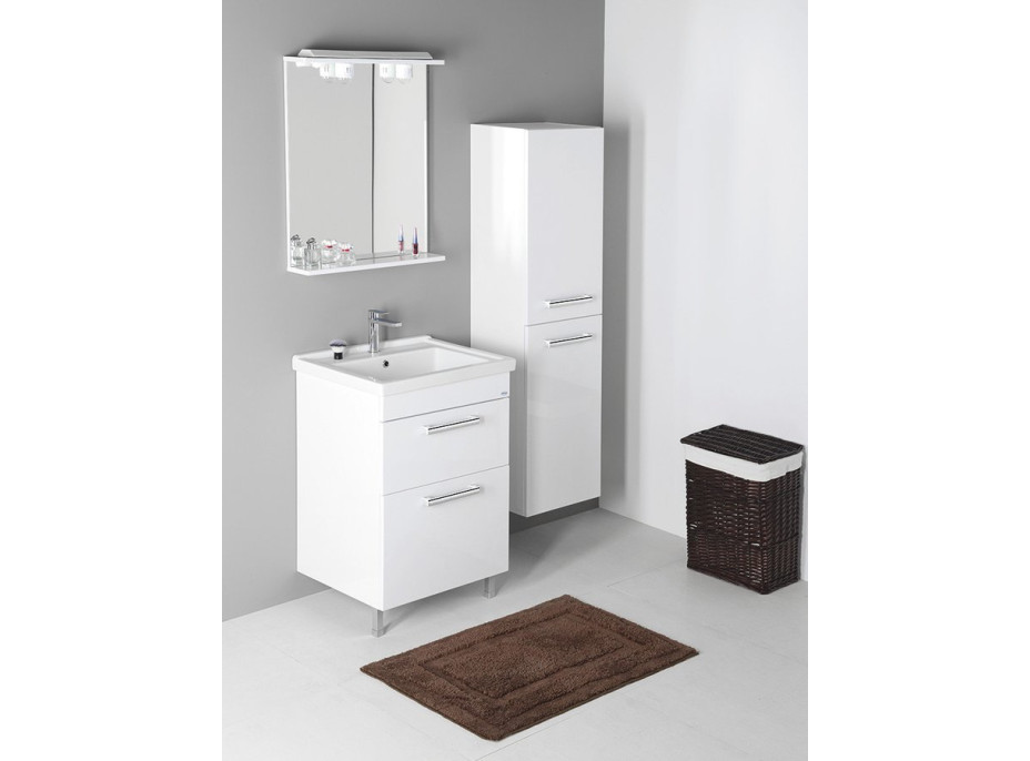 Aqualine VEGA skříňka vysoká s košem, 40x150x31cm, bílá VG160