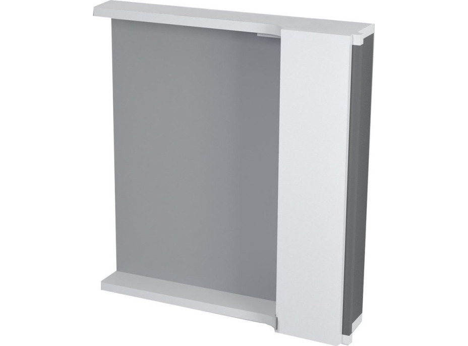 Sapho PULSE galerka s LED osvětlením, 75x80x17cm, pravá, bílá/antracit PU078-3034