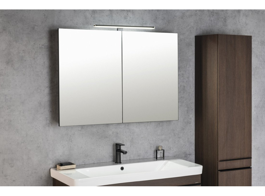 Sapho GRETA galerka s LED osvětlením, 101x70x14cm, černá mat GR105-0035