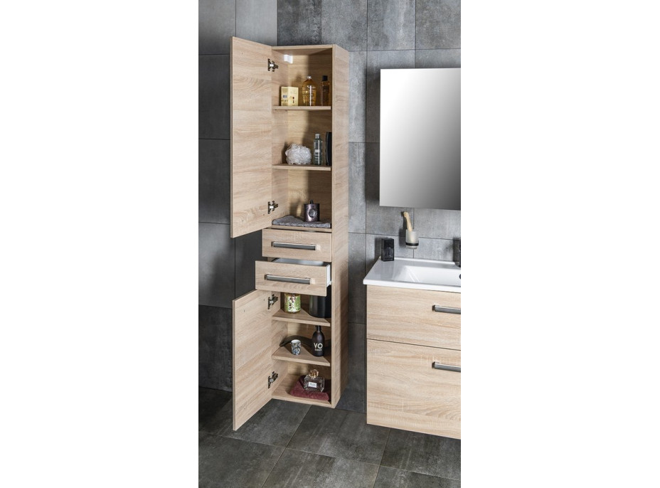 Aqualine VEGA skříňka vysoká 35x184x31cm, dub platin VG985