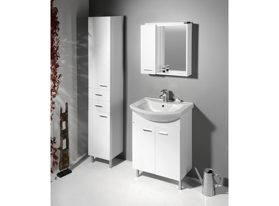 Aqualine ZOJA/KERAMIA FRESH galerka s LED osvětlením, 60x60x14cm, levá, bílá 45021
