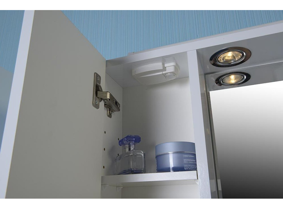 Aqualine ZOJA/KERAMIA FRESH galerka s LED osvětlením, 60x60x14cm, levá, bílá 45021