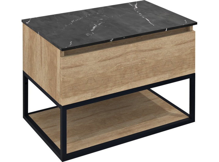 Sapho SKARA umyvadlová skříňka 70x50x45cm, černá mat/dub alabama CG005-2222