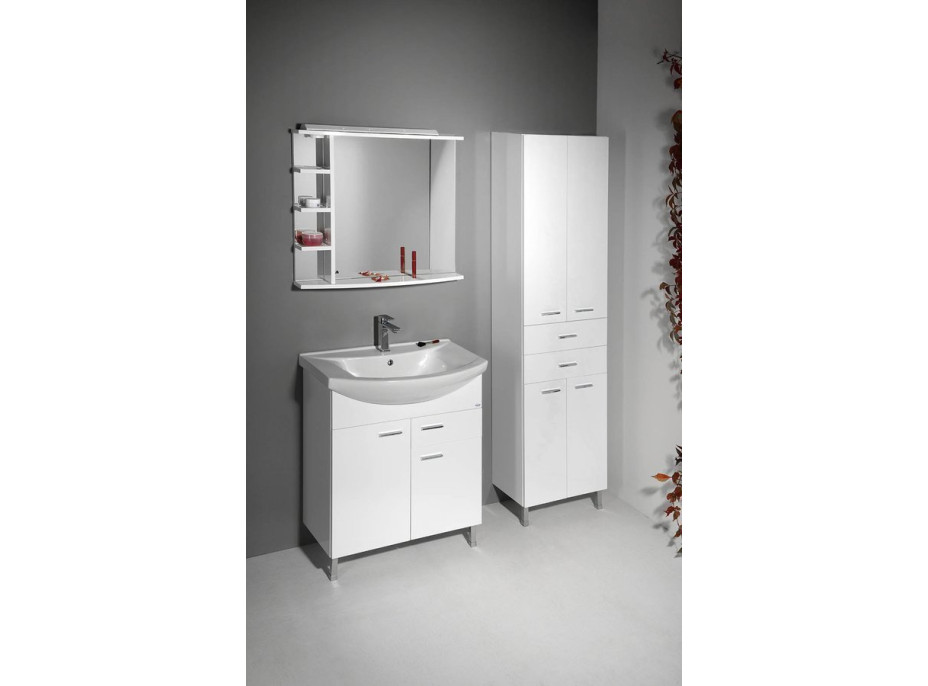 Aqualine ZOJA/KERAMIA FRESH skříňka vysoká se zásuvkami 50x184x29cm, bílá 51291