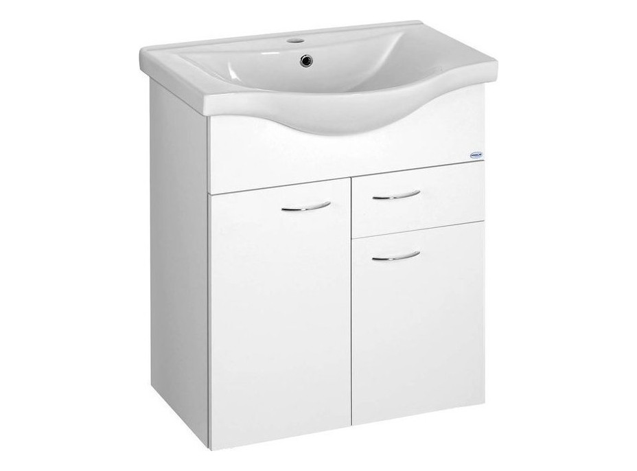 Aqualine KERAMIA FRESH umyvadlová skříňka, 1 zásuvka, 60, 6x74x34cm, bílá 50064A