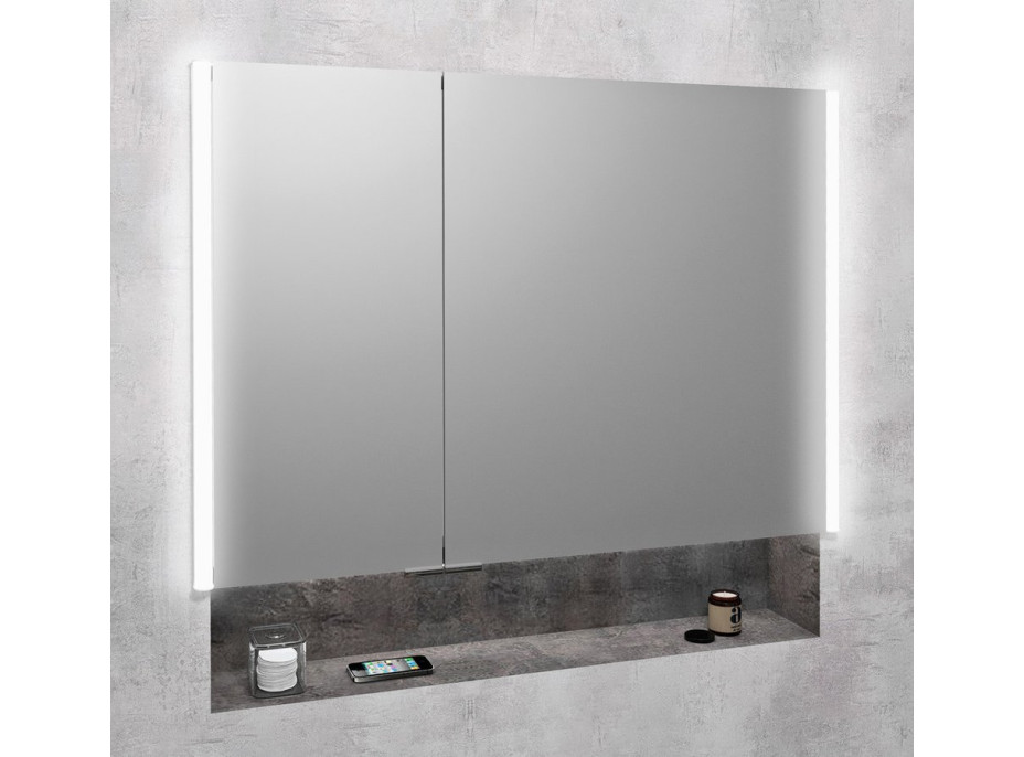 Sapho INTEGRA zápustná galerka s LED osvětlením, 85x70cm IN085