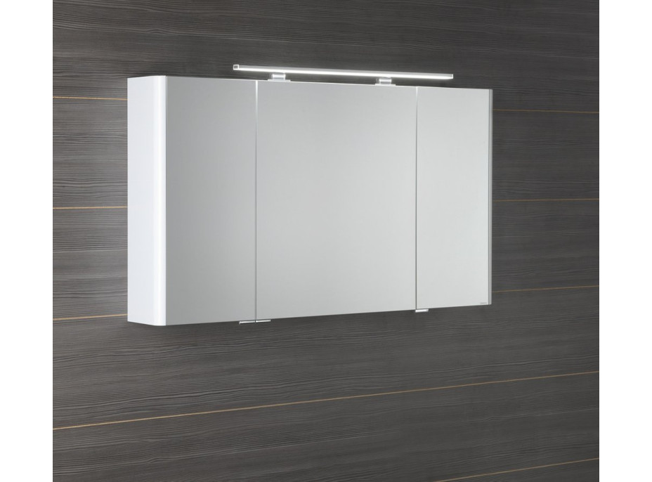Sapho LUCIE galerka s LED osvětlením, 126x70x17cm, bílá LU125-0030
