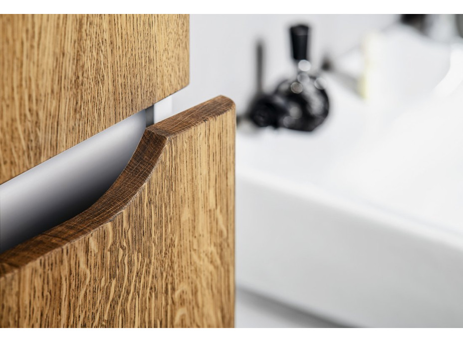 Sapho MEDIENA skříňka vysoká 40x140x20cm, 2x dvířka, levá/pravá, bílá mat/dub natural MD452